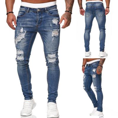 China Skinny Boy's Friend's Pants Fashion High Waist Plus Size Blue Jeans Biker Denim Pants QUICK DRY Denim Pants Ripped To Wash Distressed Men's Jeans for sale