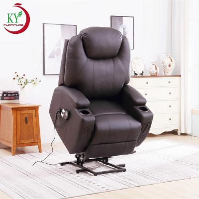 China (Height)JKY Adjustable Furniture PU Leather 8 Point Vibration Massage And Heat Electric Power Reclining Lift Chair for sale