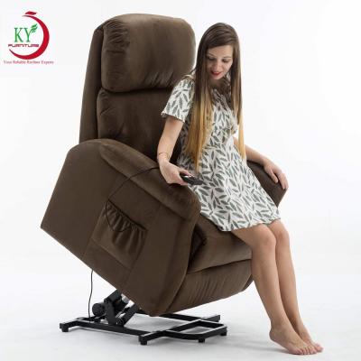 China JKY Furniture Electric Power Lift Recliner Adjustable Riser Chair Breathable Fabric(Size) With Remote Control for sale