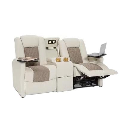 China Comfortable JKY Massage Furniture Beige Leather With Reading Light RV Recliner Sofa Living Room Furniture, General Seat 2 Years 45-55 Days for sale