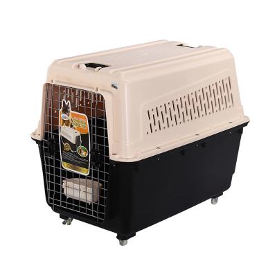 China Sustainable Hot Selling Portable Plastic Airline Box Dog Travel Carrier Cages Pet Travel Box for sale