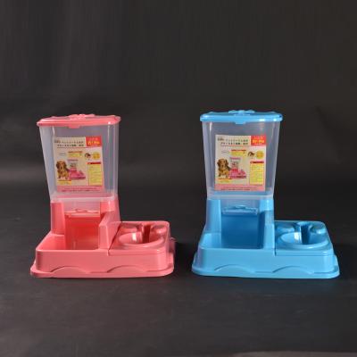 China Automatic Slow Feed Pet Rolls Feeder With Plastic Slow Bowl Dog Food Storage Consumption Feeding Station for sale