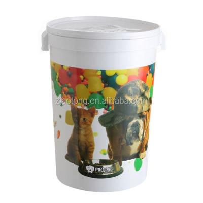 China Plastic Pet Food Grade Pet Food Container With Capacity Storage Plastic Bucket for sale