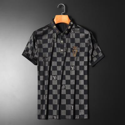 China Wholesale Casual Shirt Men's New Fashion Summer Breathable Polo Printed Men's Short Sleeve Polo Shirt for sale