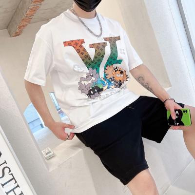 China Breathable Summer Short Sleeve T Shirt With Round Neck Embroidery Printed T Shirt For Men Women Casual Cotton T-shirt for sale