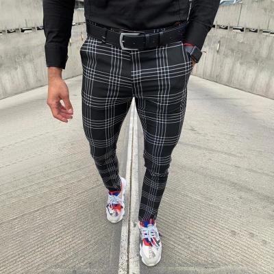 China Breathable Men Wedding Plaid Pants Wholesale Men Slim Fit Pencil Dress Pants Custom Made Slim Fit Casual Pants for sale