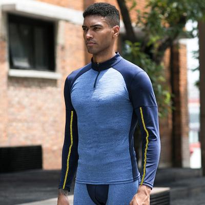 China Training Clothes Mens Workout Clothes Breathable Stand Collar Zipper Long Sleeve Camouflage Plus Size Tops for sale