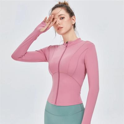 China Breathable Zipper Jacket Yoga Top Sport Plus Size Tight Jackets Fitness Coats for sale