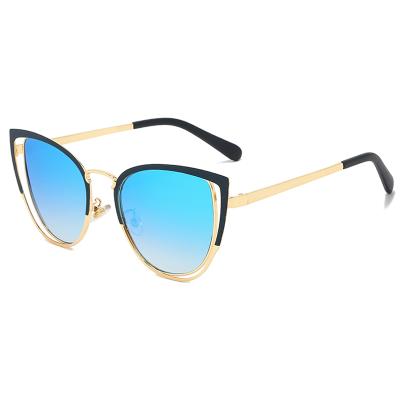 China 2020 Fashion Sunglasses Women Glass Metal Hollow Out Design Sunglasses 88017 UV400 Cat Eye Shade Sun Glasses Aesthetic for sale