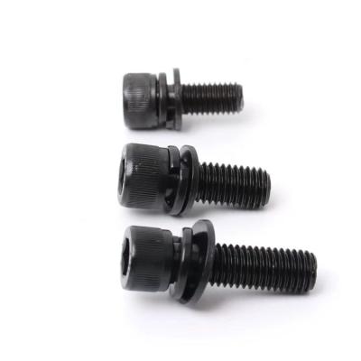 China Steel Flat pad spring pad combination screw 12.9 Class Cup hair black high strength bolt for sale