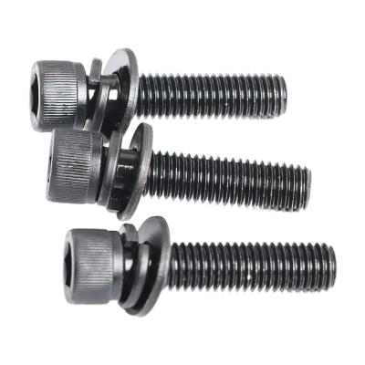 China Steel Cheap Price Grade 12.9 Flat Spring Pad Combination Screw Cup Head Combination Washer Assembly Screw for sale