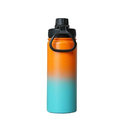 China Custom Logo 22oz Wide Mouth Viable Sport Race Double Wall Stainless Steel Water Bottle Flask With Lid for sale