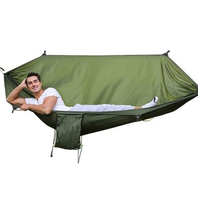 China Custom Color Logo Printing Outdoor Camping Hotsale Waterproof Adult Swing Bed Portable Nylon Hammock for sale