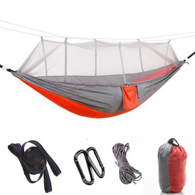 China Easy Hanging 2 Person Adult Mosquito Net Portable Camping Hammock Colorful Nylon Outdoor Parachute Beds for sale