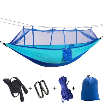 China Adult Waterproof Nylon Outdoor Parachute Beds Mosquito Net Colorful Lightweight Camping Hammock for sale