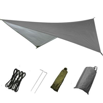 China Diagonal Tie Type 210T Polyester Fabric Waterproof Ultralight Camping Fishing BBQ Sun Rain Fly Tarp Portable Shelter Tent for sale