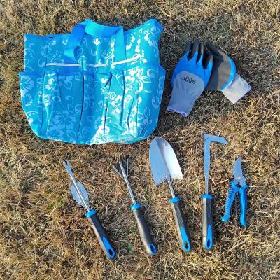 China Heavy Duty Stainless Steel Garden DIY Tools Tool Kit Gardening Trowel Transplanter Weeding Knife Shears Tote Bag for sale