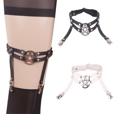 China Elasticity Star Shape Leg Garter Belts Cosplay Stockings Casual Spike Garter Belt Body Leg Harness For Women for sale