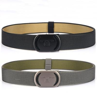 China Fashion.Casual Casual Belt Men Turn Double Buckle Face Replacement Using Nylon Belt Blue Canvas Belt for sale