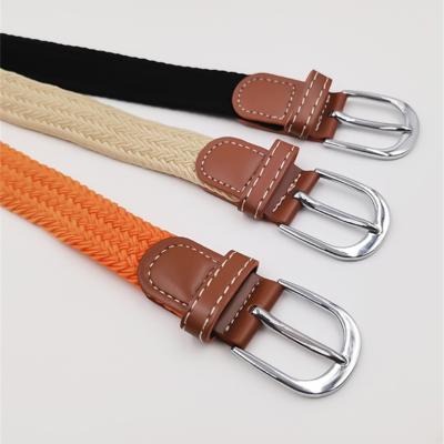 China Wholesale Ladies Casual Stretch Woven Fabric Belt Polyester Knitted Elastic Braided Belt For Men for sale