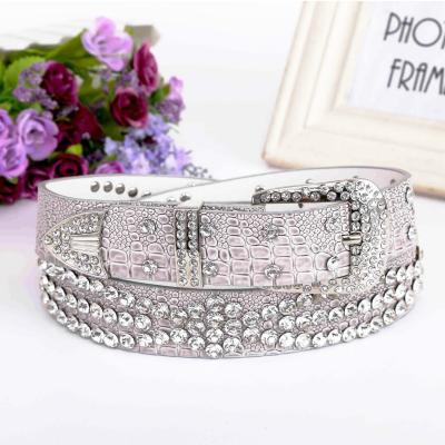 China Fashion.Casual Rhinestone Belt Women Cowboy Buckle Wide Belt Women Waist Diamond Belt for sale