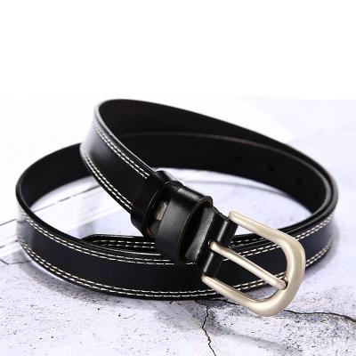 China Casual Adjustable Casual Women Whip Genuine Leather Belt Alloy Pin Buckle Belt For Lady for sale