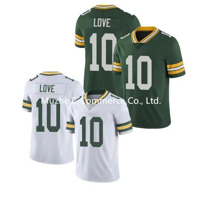 China Anti-Bacterial 2023 Green Bay Jerseys JD Love #10 Stitched USA American Football Shirts Sport Top VP Limited Jerseys Dropshipping - Green White for sale