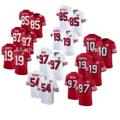 China Anti-Bacterial New 2022 Stitched American Football Jersey San Francisco #85 Kittle #97 Bosa #5 Lance 75th Anniversary Patch Jersey for sale