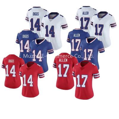 China Anti-Bacterial Women's Buffalo American Football Jersey Ready to ship USA Bill Football Uniform 17 Josh Allen 14 Stefon Diggs jerseys for sale