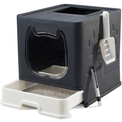 China Pet Care Cleaning Folding Cat Toilet Pet Litter Box Durable Cat Litter Box For Small Cat for sale