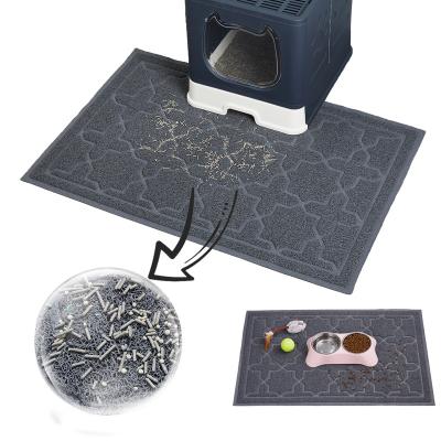 China Waterproof Plastic Cat Litter Box Pet Cat Litter Mat Large Cat Toilet Floor Feeding Mat for sale