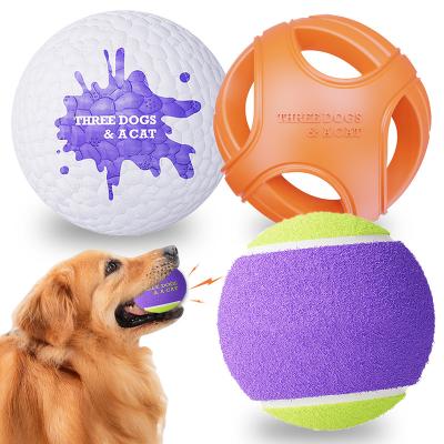 China Squeaky Rubber Dog Toy Dog Ball Toy Iteractive Viable Pet Viable Dog Toy for sale