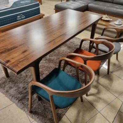 China (Size)Adjustable Dining Table And Chairs Black Walnut Set New Design 2021 Wholesale OEM Customized Style for sale