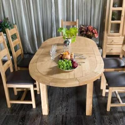 China Solid oak expandable dining table for sale
