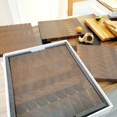 China 2021new design black walnut end grain stocked cutting board for sale