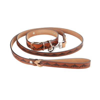 China 2019 Sustainable New Arrival Wholesale Leather Dog Leash Cute Collar For Pets for sale