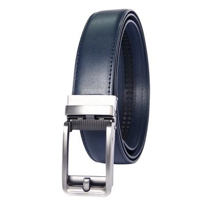 China Comfortable High Quality Metal Ratchet Buckle Jeans Genuine Leather Belt For Men for sale