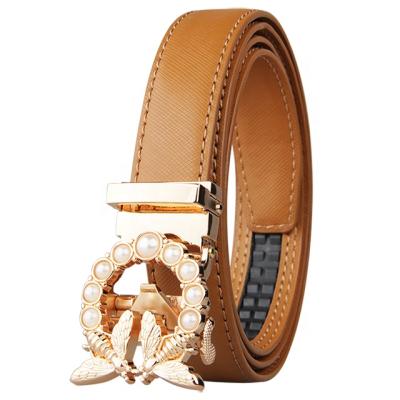 China 2021 Eco-friendly Designer Bee Buckle Genuine Leather Fashion Women Waist Belts for sale