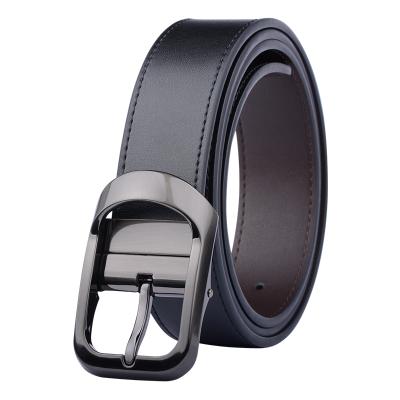 China Cowhide Fashion Double Side Pin Buckle Reversible Turned Leather Belts for sale