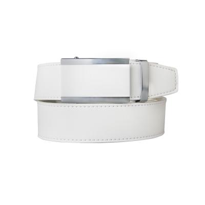 China Durable White Unisex Golf Genuine Leather Belts For Men And Women for sale