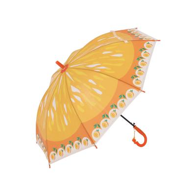 China Cheap Modern Cute Kids Fruit Design Printing Straight Safe Clear Child Transparent Umbrella For Rain for sale