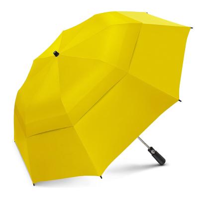 China Wholesale Modern Double Layer Fashion Vent 2 Times UV Protect Double Golf Umbrella Canopy For Sale for sale