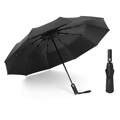 China All 1 Compact Fashion Customize 3 Fold Black Windproof Automatic 10 Rib Umbrella For Sale for sale