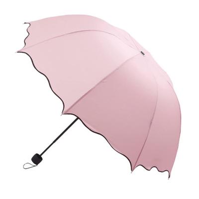 China All In 1 Wave Edge Fashion 3 Fold Girls Wholesale Small Size Cheap Umbrella For Girl for sale