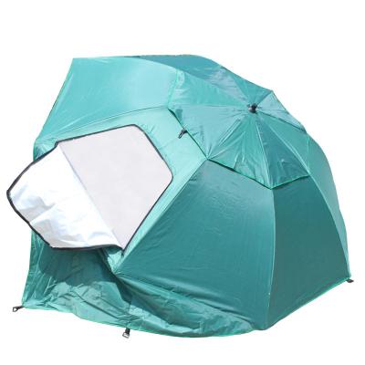 China 2021 Custom Fishing Outdoor Compact Beach Parasol Tent Modern Patio Parasol Large Umbrella With Shelter for sale