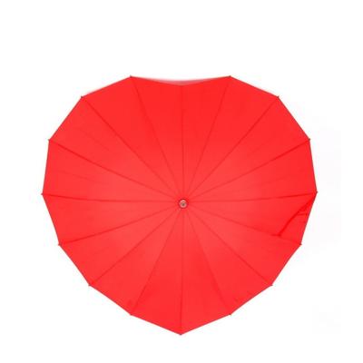 China Modern Valentine Lover Wedding Couples Fashion Love Heart Shape Special Red Umbrella For Two for sale