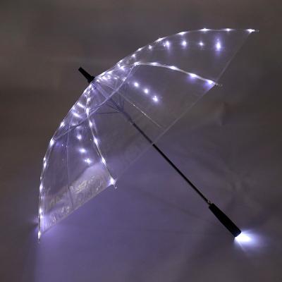 China 2021 Modern High Quality Custom Fashion Straight Open Automatic Luminous Umbrella With Led for sale