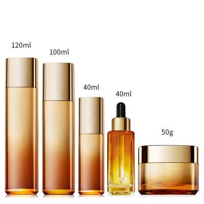 China Eco-Friendly Recyclable Eco-Friendly Custom Spraying Cosmetic Containers Pump Bottle Dropper Bottle Cream Glass Jar for sale