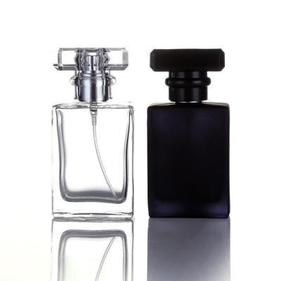 China OEM Factory Price Matte Black Frost Clear Glass Screw Cap Eco-friendly Cheap Perfume Bottle for sale