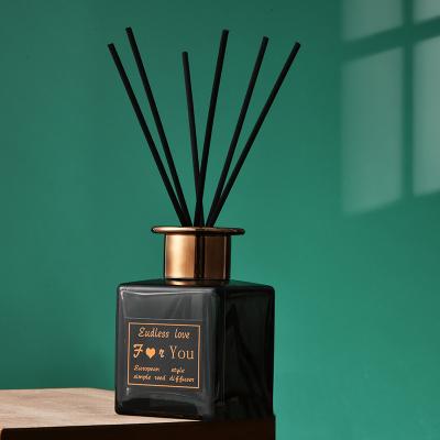 China Matt Black Home Decoration Fragrance Premium Factory Produced Eco Friendly Reed Diffuser Square Glass Bottles 20cl for sale